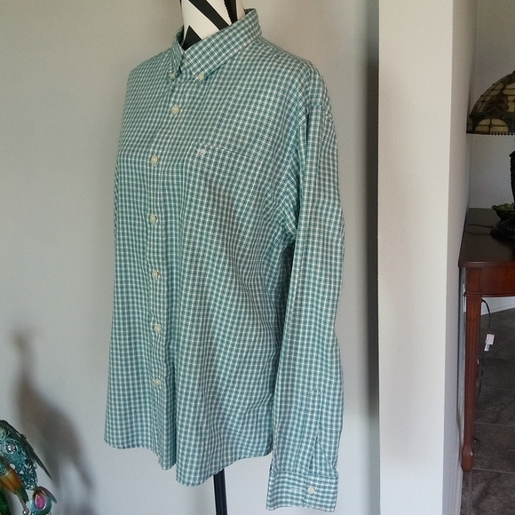 Men's Dockers Green Plaid XL Shirt - Picture 4 of 6
